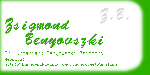 zsigmond benyovszki business card